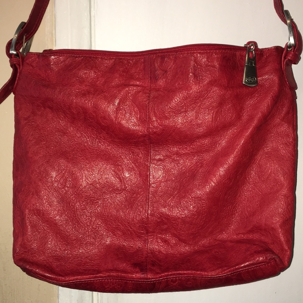 Red Buckle Strap Purse